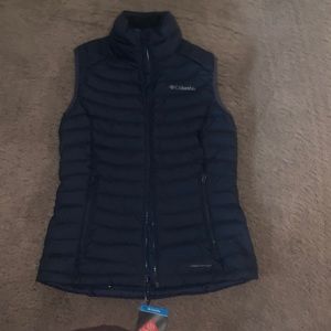 blue columbia puffer vest